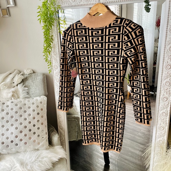 Long Sleeve Bodycon Knit Mini Dress Small - Picture 6 of 8